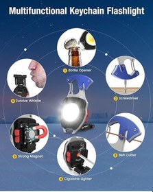 Resim Wellhise 970 Mini Şarjlı Işıldak Mıknatıslı Kapak Açacağı, Vidalama, Kesme, Çok Amaçlı Kamp Feneri Siyah - Mavi 