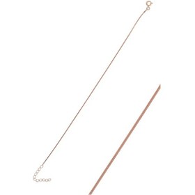 Resim Söğütlü Silver Gümüş Rose Yılan Zincir Halhal Gümüş - Rose Gold 