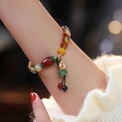 Resim Şanslı Charm Kolye ile Bohem Tarzı Karışık Renkli Boncuklu Bileklik - Aile ve Arkadaşlar için Mükemmel Doğum Günü veya Tatil Hediyesi - Sevgililer Günü ve Okula Dönüş için İdeal 