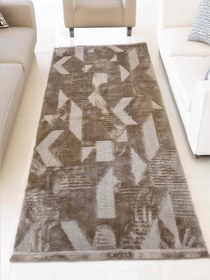 Resim Dekhera Enjoy Kabartmalı Desenli Kesme Halı 02 Vizon - 80X300 