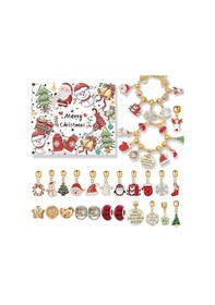 Resim Çocuklar İçin Noel Hediyesi Kız Çocuk Bilezikleri 24 Günlük Noel Takvimi Bileklik El Sanatları Seti 