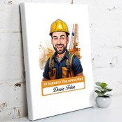 Resim Karikatürlü En Başarılı Erkek Vinç Operatörü Kanvas Tablo 