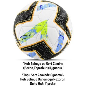 Resim Telvesse Futbol Topu Lightning Sert Zemin Halı Saha Futbol Topu Hibrit No:5 Çok Renkli 