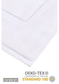 Resim Çerçeve Beyaz Ayak Havlusu - 50x70 Cm, 245 Gr, %100 Pamuk, Spa Ve Otel Banyo Paspası, Günlük Kullanıma Uygun Beyaz 