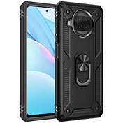 Resim Xiaomi Redmi Note 9 Pro 5G Vega Tank Koruma Standlı Yüzüklü Mıknatıslı Siyah Kılıf Gpack