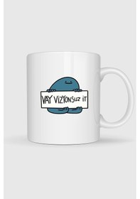 Resim Vay Vizyonsuz İt Tasarımlı Kupa Bardak Beyaz 