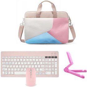 Resim Microcase Honor Pad V9 11.5 inch Tablet ile Uyumlu Çantası+Bluetooth Klavye+Bluetooth Mouse+Tablet Standı Pembe AL5296 
