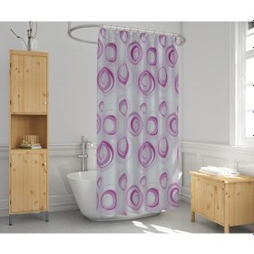 Resim Zethome Evdy Banyo Duş Perdesi 4954 Pembe Tek Kanat 1x110x200 Pembe 