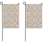 Resim Noel Desenli 2 Li Bahçe Bayrağı Seti, Çift Taraflı 12x119 İnç Açık Alan İçin 12+ 