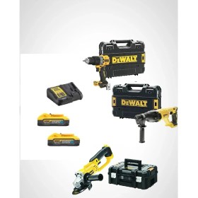 Resim Dewalt DCH133NT ( 2.6j ) + DCD805NT ( 90 Nm ) + DCG412NT ( 125 mm ) + 2x 5 Ah Powerstackakü + 1 Adet Dolum Cihazı 