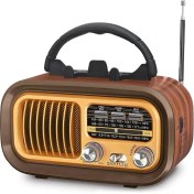 Resim Şarjlı Radyo Bluetooth USB Sd Fm Telefon Standlı Kahverengi CM-840T 