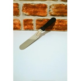 Resim Bakalit Saplı Çelik Eğri Spatula - Pasta Spatulası-Sıvama Spatulası-1 Adet 