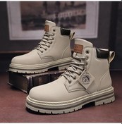 Resim Gri Yüksek Top Bot Erkek Deri Ayakkabı Moda Motosiklet Ayak Bileği Askeri Bot Erkekler İçin Sonbahar Kışlık Botlar Erkek Ayakkabıları Dantel-up Botas Hombre 42 Gri 