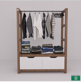 Resim Askılık Çekmeceli Ve Geniş Açık Raflı Yatak Odası Beyaz - Ceviz 