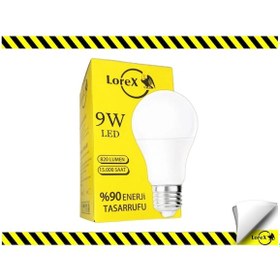 Resim Lorex Led Ampul 9w Beyaz Işık E27 