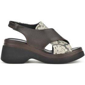 Resim Ziya, Kadın Hakiki Deri Topuklu Sandalet 151992z64001 Kahve 151992z64001 300 Kahve 