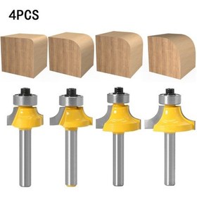 Resim Reedark Üstün Kaliteli Alaşım Köşe Kesici Seti 4 Parça - 6.35mm Uçlu, Hassas Kesim, Dayanıklı, Çeşitli Makinalar İçin R Köşe Ayna 