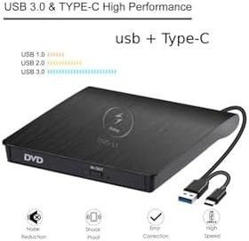 Resim Harici Dvd Rw External Taşınabilir Ultra İnce USB 3.0 Cd Dvd Yazıcı Okuyucu 