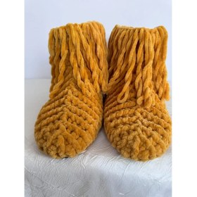 Resim Merut Style El Örgüsü Kadife Ip Püsküllü Ev Botu Panduf 