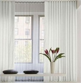 Resim Taç Saten Güneşlik Perde En 350 CM Battal Boy Krem Renk Krem 