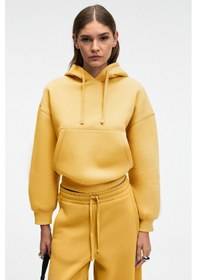 Resim Grimelange Selene Kadın Kapüşonlu Kangru Cepli Regular Fit Sarı Sweatshirt Sarı 