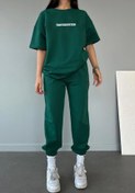 Resim DUBU BUTİK Thatssofetch T-shirt Eşofman Altı Jogger - Yeşil Baskı Alt Üst Eşofman Takımı Oversize Bisiklet Yak 