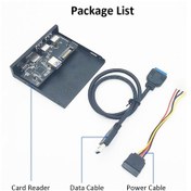 Resim 33s50-rtk Kart Okuyucu Medya Tip-c Çift Usb 3.0 Bağlantı Noktası Hub Kontrol Paneli Pc Ön Paneli, Usb Güç Kabinli 