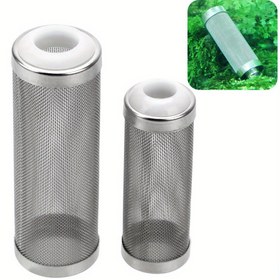 Resim Paslanmaz Çelik Ağ Silindir Akvaryum Filtresi - 8.0cm L x 5.0cm D, Güç Gerektirmez, Balık ve Karides Tekerlekleri İçin Verimli Su Akışı, Dayanıklı ve Temizlemesi Kolay Tasarım, Akvaryum Filtre Boyutları, Akış Giriş Koruyucu, Koroziyona Dayanıklı Malzeme 