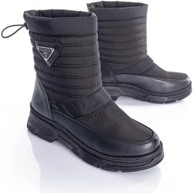 Resim Getcho Levan Kadın Kalın Tabanlı Siyah Mat Kar Botu 