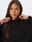 Resim Uzun Kollu Üç İplik Pamuklu Basic Kapşonlu Sweatshirt 
