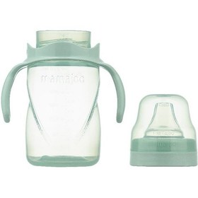 Resim Mamajoo Kulplu Akıtmaz Eğitici Bardak Powder Green 270 ML & Anti-Kolik Yeşil 