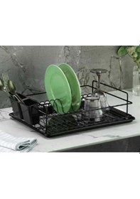 Resim Konak Züccaciye Tek Katlı Siyah Kutulu Bulaşık Sepeti 