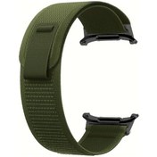 Resim Gateesat Samsung Galaxy Watch Ultra 47mm Ordu Yeşili Nylon Kayış - Katlanır Tokalı Ayarlanabilir Bant 