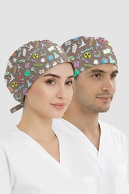 Resim ÇİZGİ MEDİKAL Keşif Vadisi Desenli Bone (Cotton Likra Kumaş) 