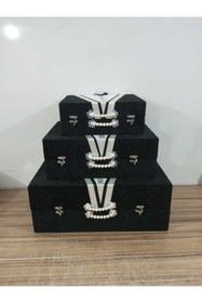 Resim Sonem Çeyiz Çeyiz Sandık Gelin Damat Çanta Bohça Kutusu 3lü 0556 