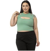 Resim Büyük Beden Göğüs Dekolteli Fitilli Kaşkorse Yeşil Body-yeşil Yeşil 