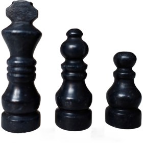 Resim "Siyah Beyaz Doğal Oniks Satranç Seti - El Yapımı ve Hediye Kutulu Zarif Tasarım" - 20 cm. 