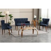 Resim Antrasit Kumaş Ceviz Ayak Çay Seti Koltuk Takımı Ofis Koltuk Takımı Antresit 