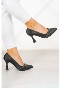 Resim Erkan Saçmacı Abby Siyah Saten Burma Taşlı Abiye Ayakkabı 