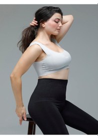 Resim Mistirik Parabita Model Yumuşak Kumaşlı Lazer Kesim Iz Yapmaz Pedli Model Dikişsiz Büstiyer Gri Renk Gri 