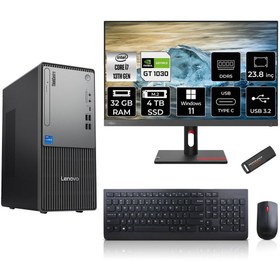 Resim LENOVO ThinkCentre Neo 50T G5 i7 13700 32GB 4TB SSD GT1030/4GB 23.8" FHD W11H Masaüstü Bilgisayar 