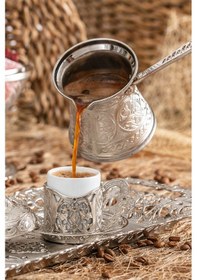 Resim Polochef Zamak 1 Kahve Cezvesi Gümüş Renk 80 Ml. 1-2 Kişilik 