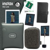 Resim Instax SQ Link Yeşil Yazıcı-10'lu Square Film-Kılıf-Albüm Pleksi Çerçeve ve Kıskaçlı Stand Fujifilm