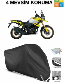 Resim AutoEN SUZUKİ V-STROM 1050DE DAYANIKLI KİLİT UYUMLU SU GEÇİRMEZ MOTOSİKLET BRANDASI-SİYAH 