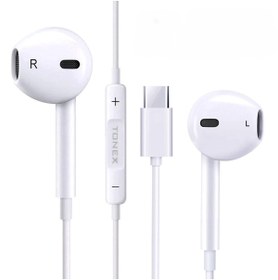 Resim tonex G5 Type-c Girişli Mikrofonlu Kulakiçi Kablolu Kulaklık Beyaz 
