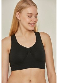 Resim Beden Küçülten Seamless Dikişsiz Pedli Sporcu Kesim Sütyen 001 