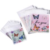 Resim 100 adet NEOVIVI Kendinden Yapışkan OPP Poşetler, Kelebek Tasarımı, Polipropilen Kapatılabilir Ambalaj, Takı Deposu, Bileklikler, Küpeler - Güç Gerekmez 