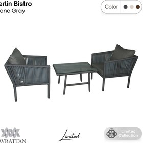 Resim Berlin Bistro Oturma Takımı - Taş Gri 