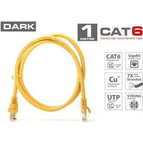 Resim Dark Dk Cb Nt6u100y 1mt Utp Cat6 Patch Kablo Sarı Awg24/7 