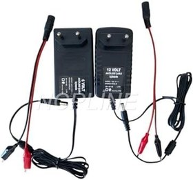 Resim NcpLine 6 ve 12 volt akü şarj cihazı 2li set 12v ve 6v akü şarj aleti maşalı timsah kablolu 